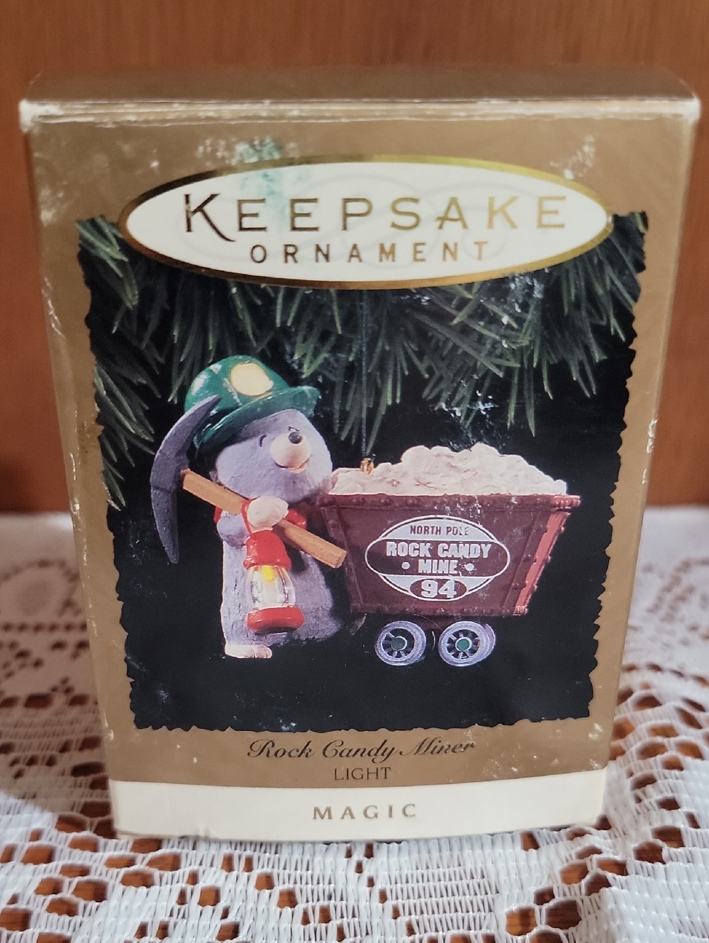 1994 Hallmark Keepsake Ornament "Rock Candy Miner" Lights Up
